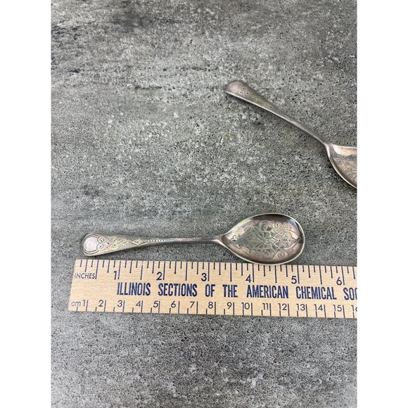 Antique Engraved Silver Plated Spoon Ornate Filigree Price Per Spoon - Picture 8 of 8